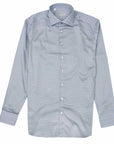 Robert Old - Grey and Navy Weave Print Italian Cotton Long Sleeve Shirt L/S SHIRTS Robert Old