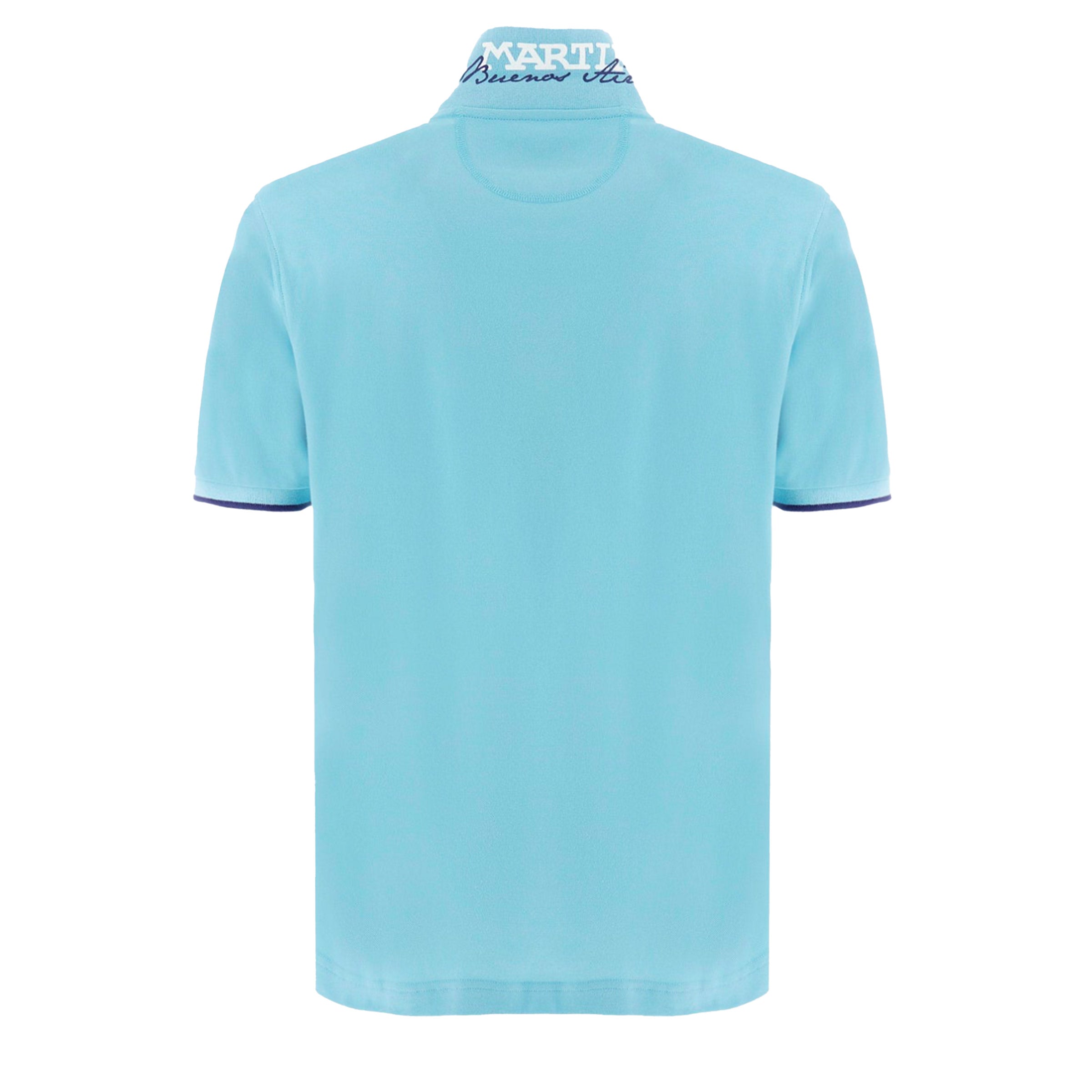 La Martina - Light Blue Polo Russell Piqué Cotton Polo Shirt S/S POLOS La Martina