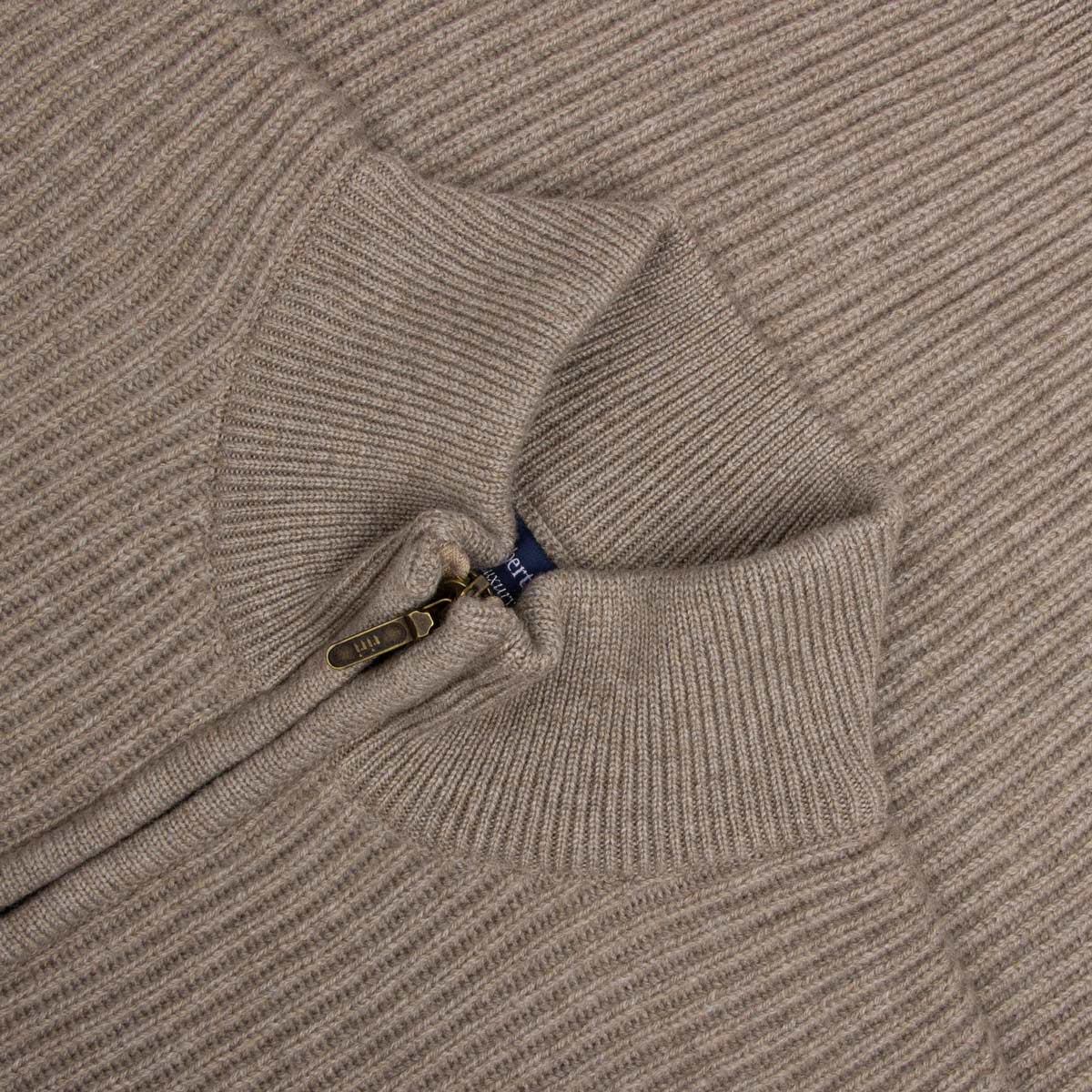 Invergary Reindeer 4ply Cashmere Quarter Zip Sweater