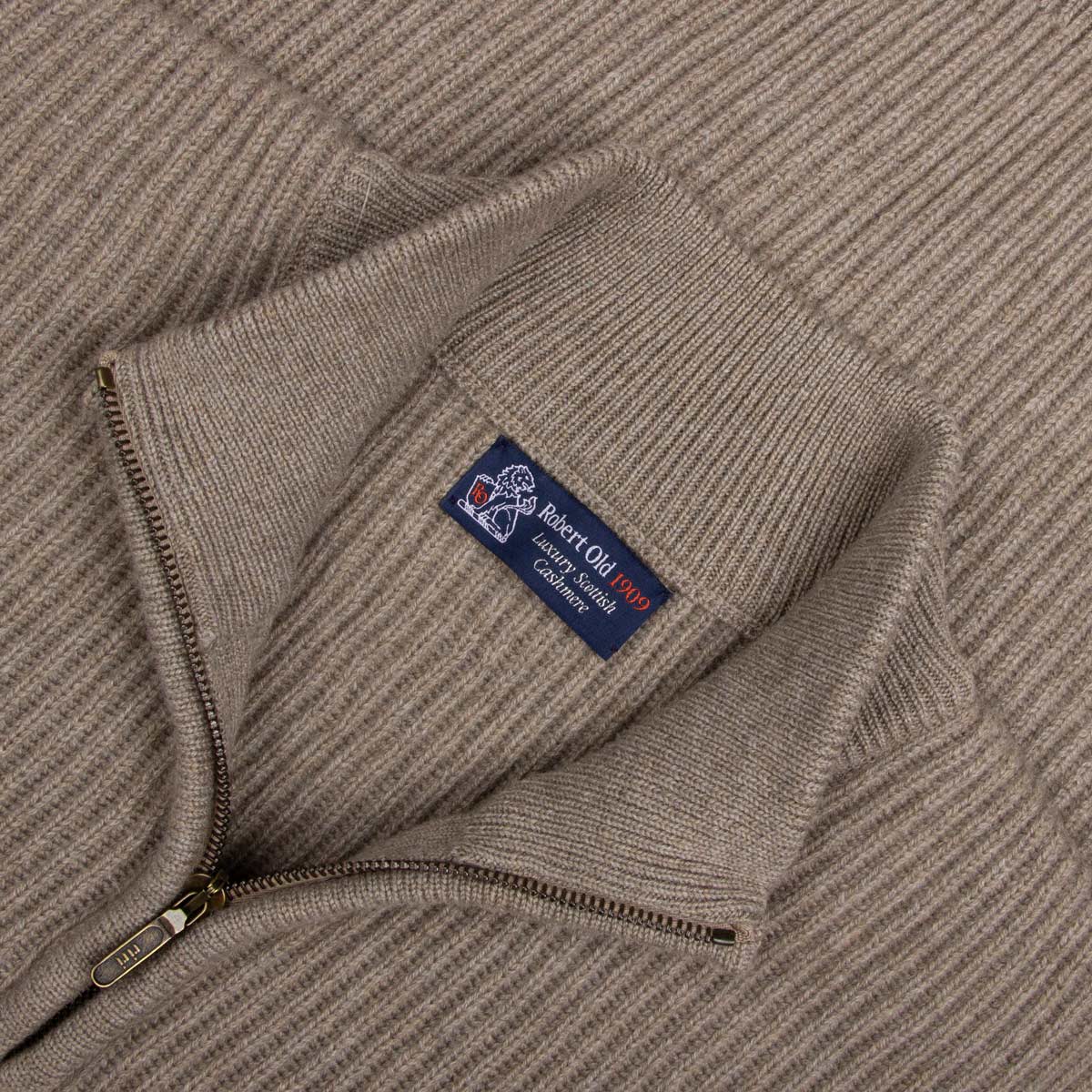 Invergary Reindeer 4ply Cashmere Quarter Zip Sweater