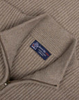 Invergary Reindeer 4ply Cashmere Quarter Zip Sweater