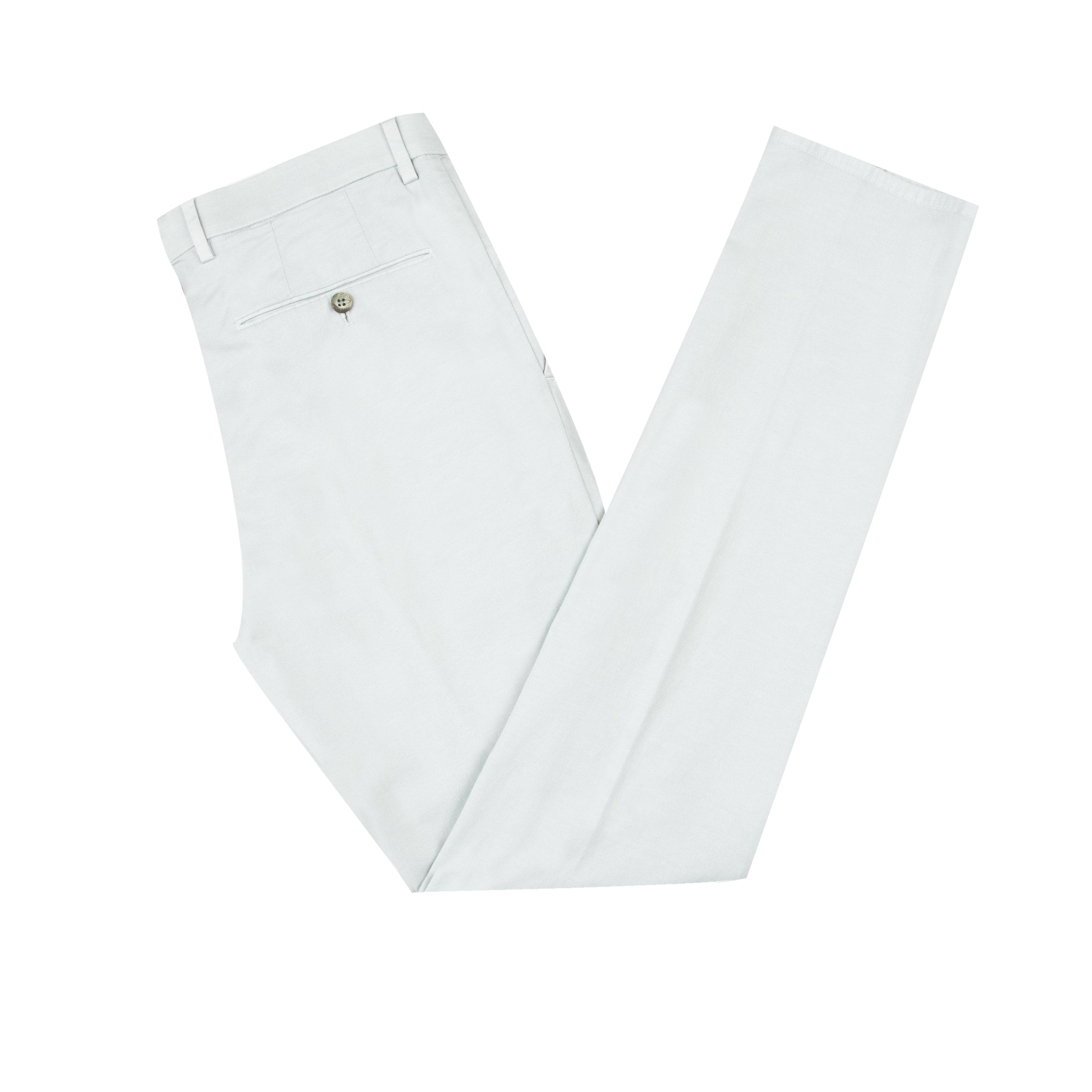 Robert Old - Pearl Grey Stretch Cotton Twill Slim Fit Chinos CASUAL TROUSERS Robert Old