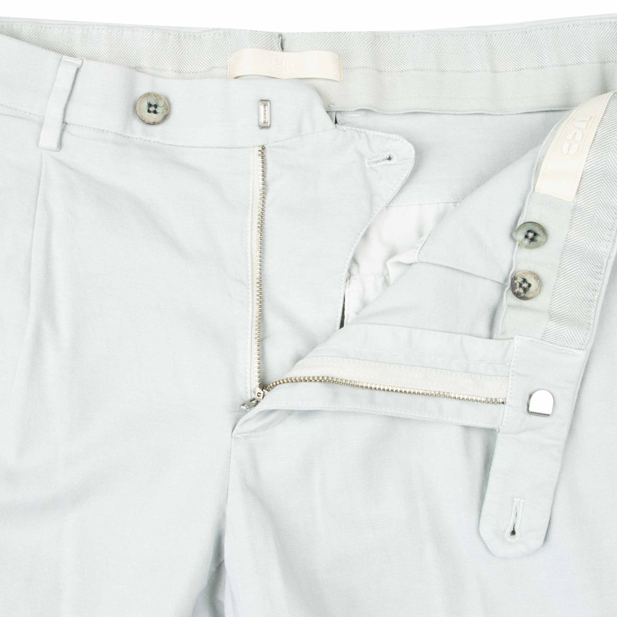 Pearl Grey Stretch Cotton Twill Slim Fit Chinos CASUAL TROUSERS Robert Old