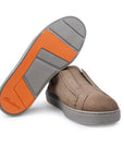 Santoni - Light Brown Nubuck Leather Slip-on sneaker