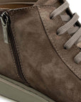Santoni - Brown Suede High-Top Sneakers SHOES Santoni