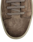 Santoni - Brown Suede High-Top Sneakers SHOES Santoni