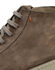 Santoni - Brown Suede High-Top Sneakers SHOES Santoni