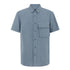 Belstaff - Blue Flint Scale Linen Short Sleeve Shirt S/S SHIRTS Belstaff