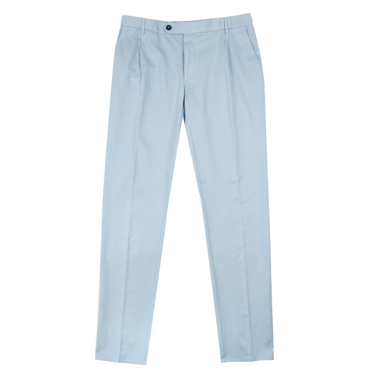 Sky Blue Stretch Cotton &amp; Linen Twill Chinos CASUAL TROUSERS Robert Old