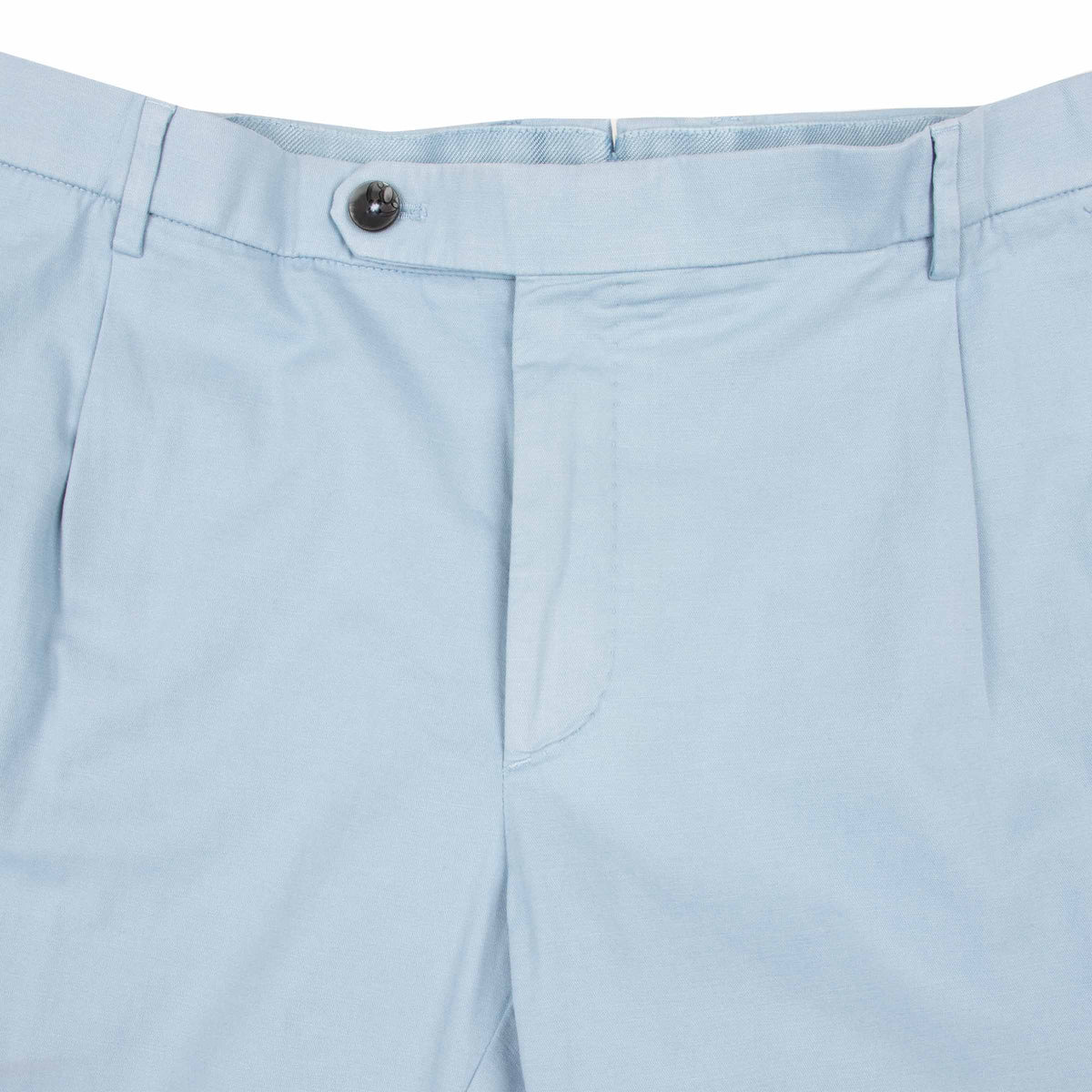 Sky Blue Stretch Cotton & Linen Twill Chinos CASUAL TROUSERS Robert Old