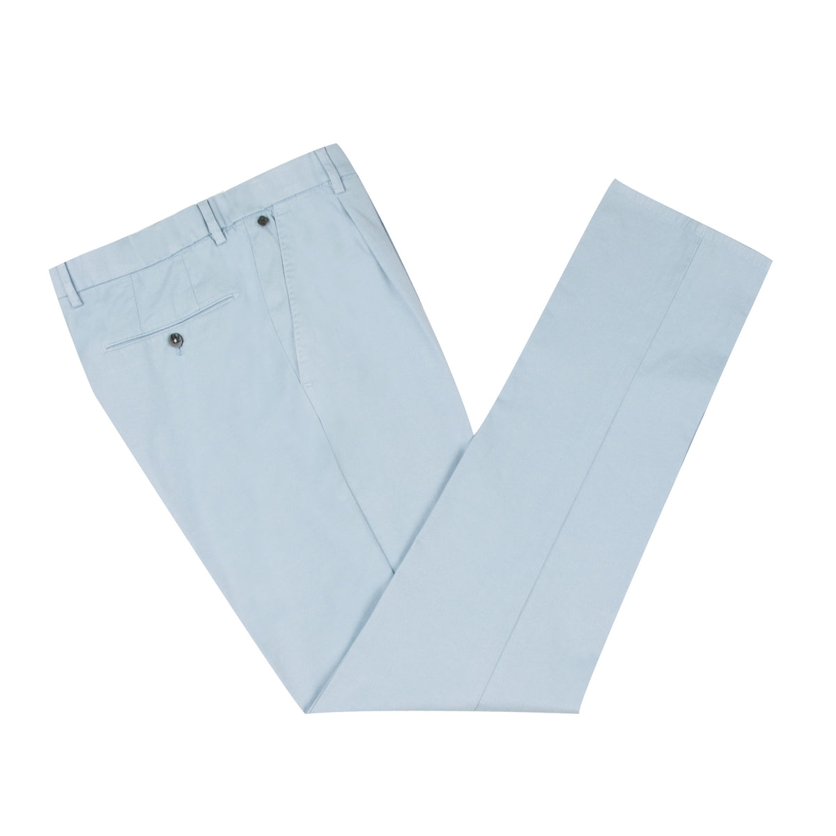 Sky Blue Stretch Cotton & Linen Twill Chinos CASUAL TROUSERS Robert Old