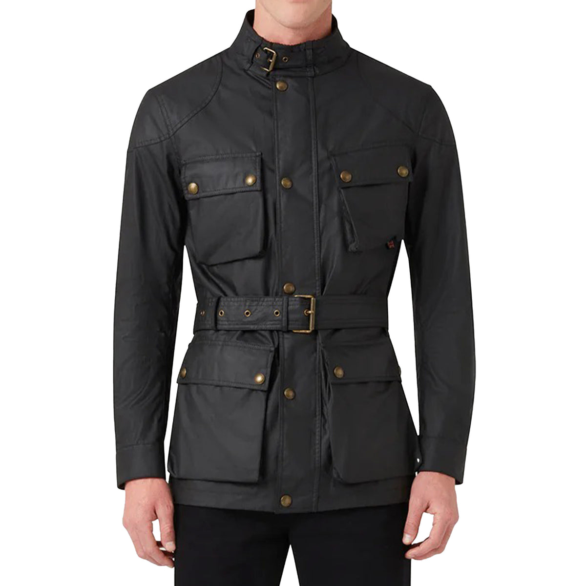 Belstaff - Black Trialmaster Waxed Cotton Jacket BLOUSONS Belstaff