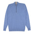 Robert Old - The Wellington Cashmere Ribbed Zip Neck Sweater - Azzuro/Brume CASHMERE Robert Old