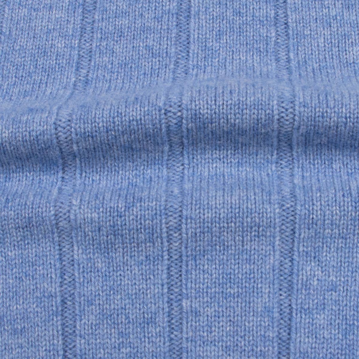 Robert Old - The Wellington Cashmere Ribbed Zip Neck Sweater - Azzuro/Brume CASHMERE Robert Old