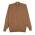 Robert Old - The Wellington Cashmere Ribbed Zip Neck Sweater - Caramel / Llama CASHMERE Robert Old