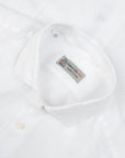 White Italian Linen Slim Fit Long Sleeve Shirt