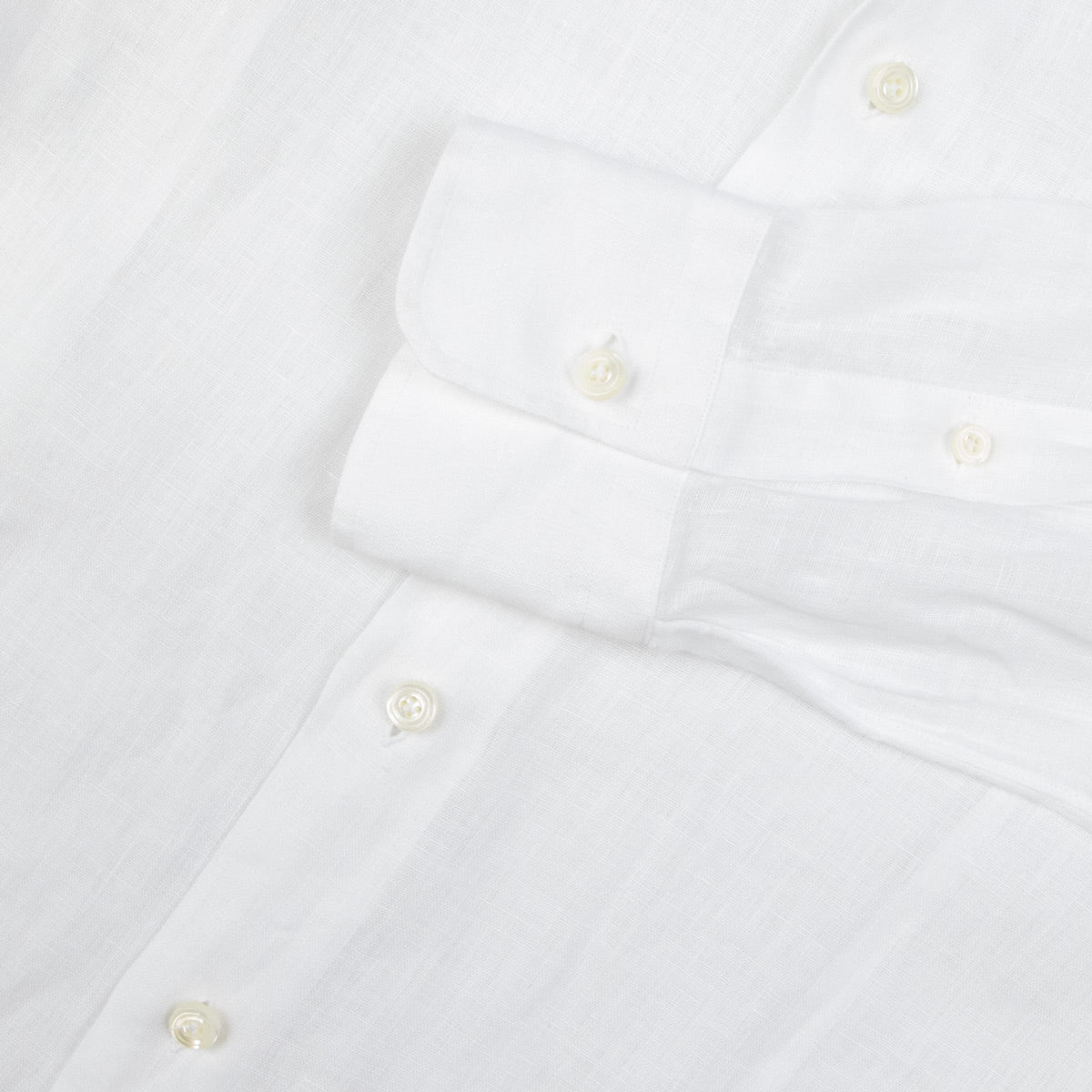 White Italian Linen Slim Fit Long Sleeve Shirt