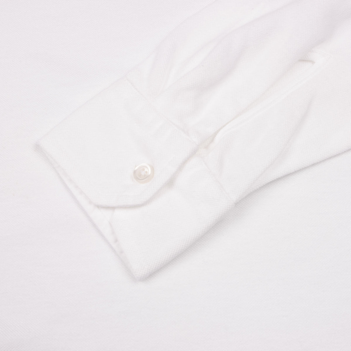 White Piqué Cotton Long Sleeve Polo Shirt RUGBY/LS POLOS Robert Old