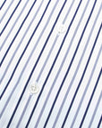 Robert Old - White and Blue Stripe Italian Cotton Long Sleeve Shirt L/S SHIRTS Robert Old