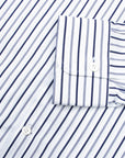Robert Old - White and Blue Stripe Italian Cotton Long Sleeve Shirt L/S SHIRTS Robert Old