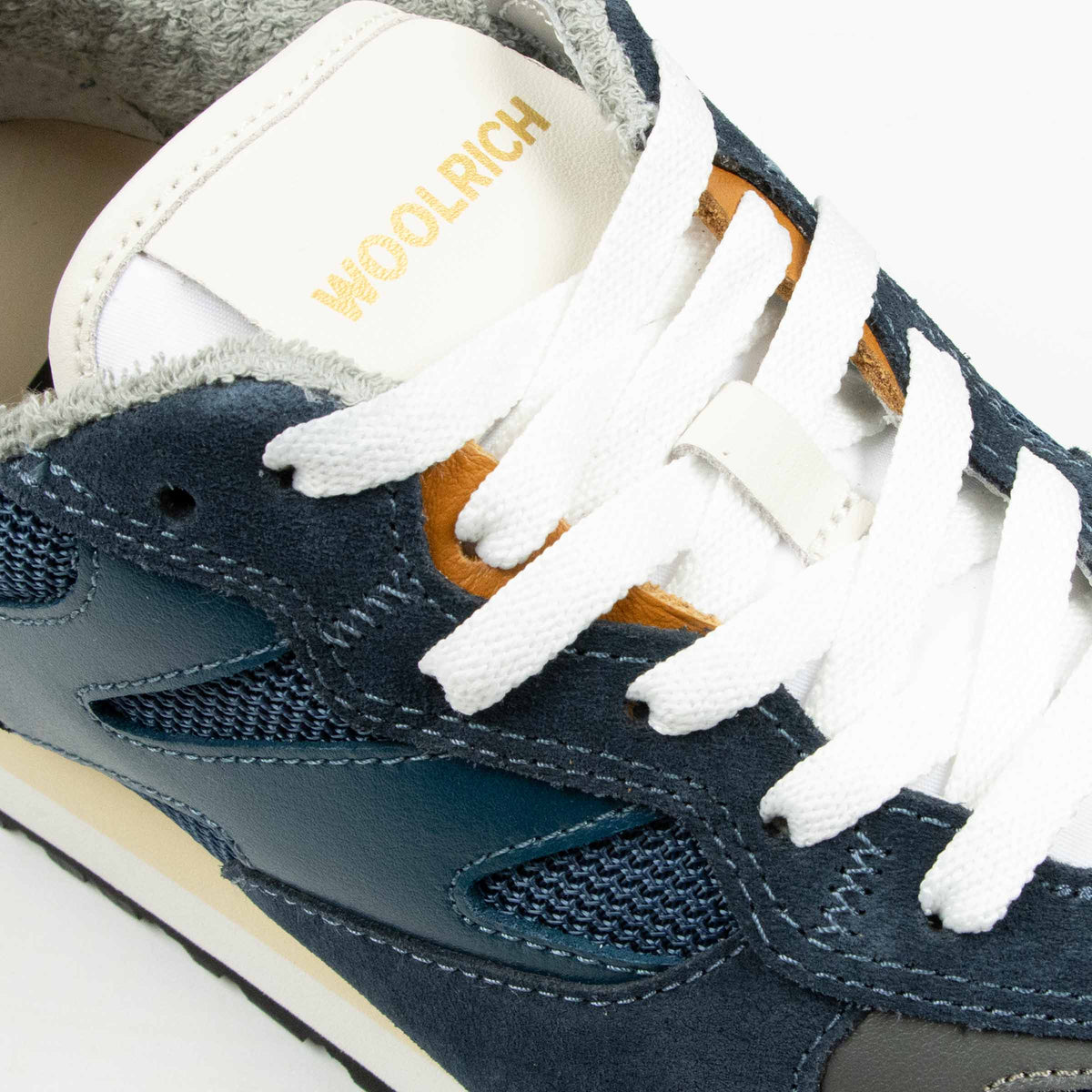 Woolrich - Navy Gravel Sneakers in Nylon with Suede Inserts SHOES Woolrich