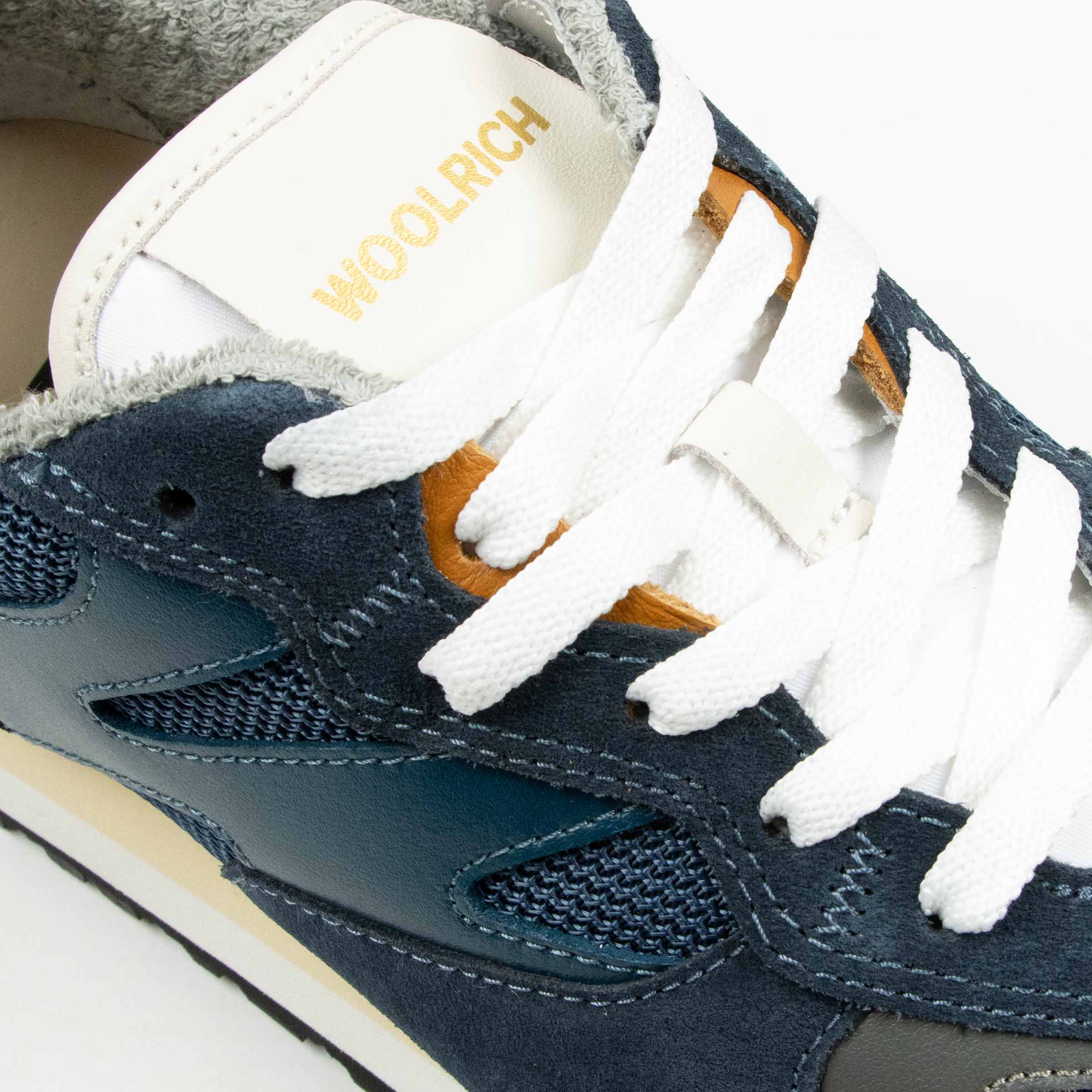 Woolrich - Navy Gravel Sneakers in Nylon with Suede Inserts SHOES WOOLRICH