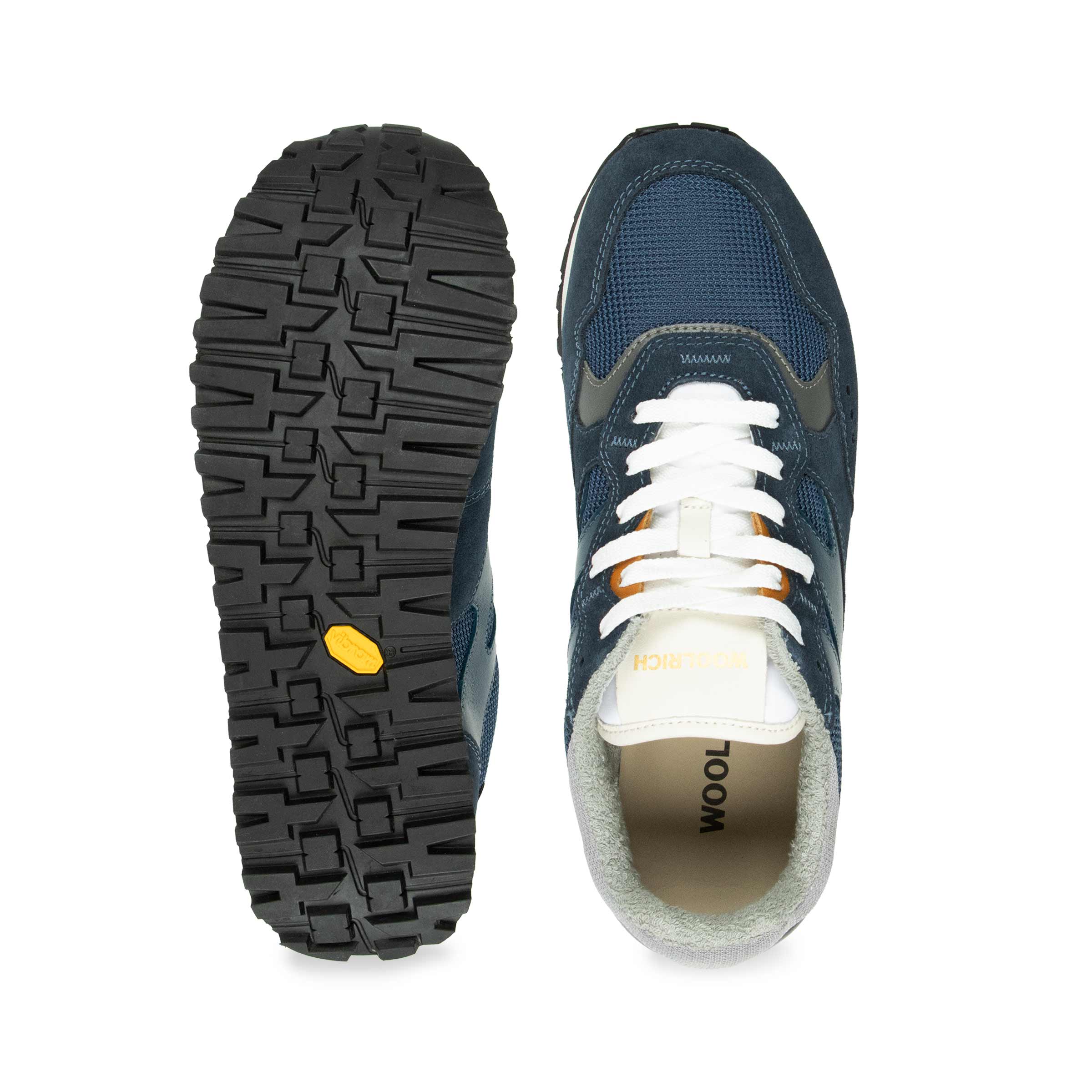 Woolrich - Navy Gravel Sneakers in Nylon with Suede Inserts SHOES WOOLRICH