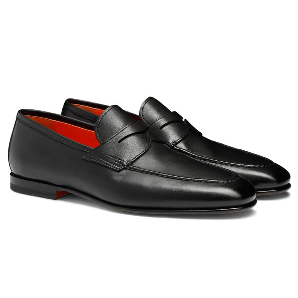 Black Polished Leather Penny Loafer – Robert Old & Co display picture 3