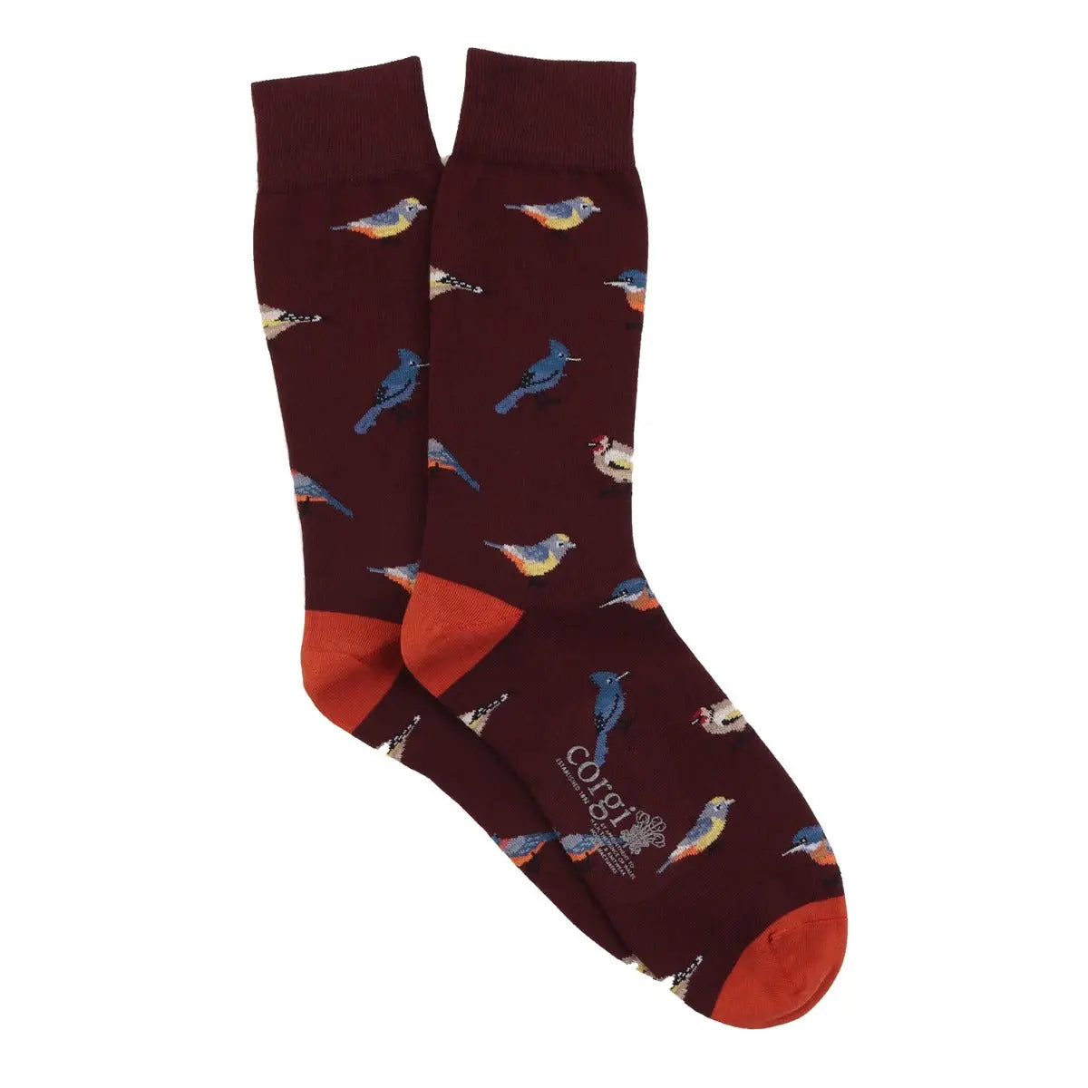 Robert Old - Burgundy British Bird Cotton Socks SOCKS Robert Old