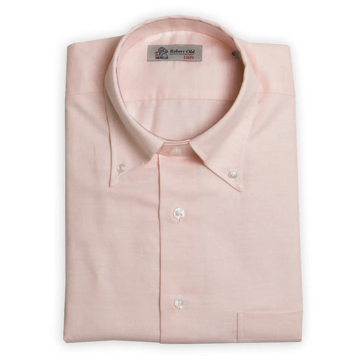 Pink Swiss Cotton &amp; Linen Long Sleeve Shirt L/S SHIRTS Robert Old