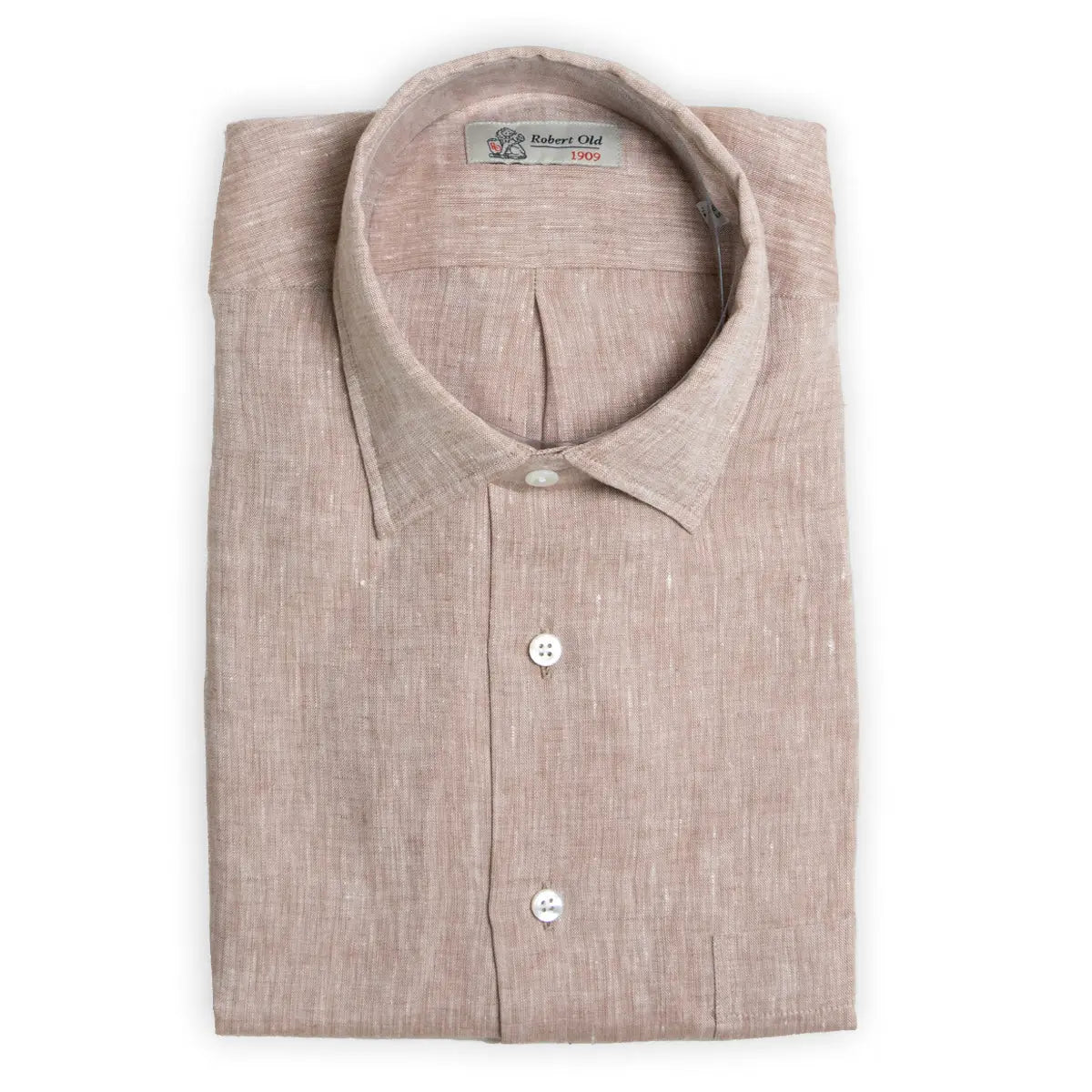 Brown Linen Long Sleeve Shirt L/S SHIRTS Robert Old