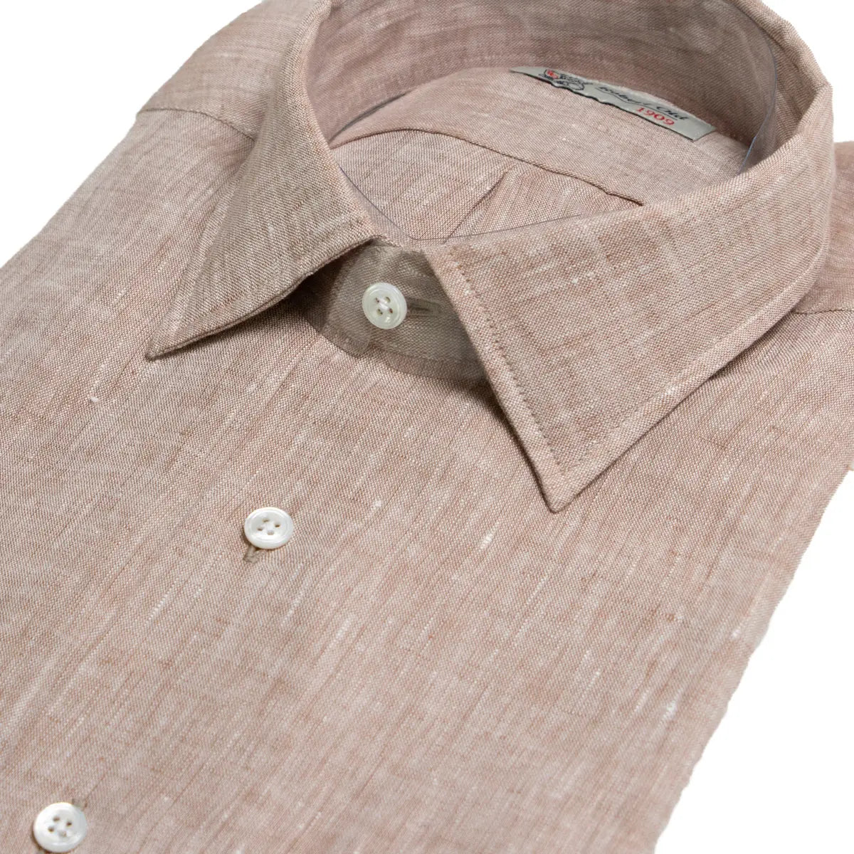 Brown Linen Long Sleeve Shirt L/S SHIRTS Robert Old