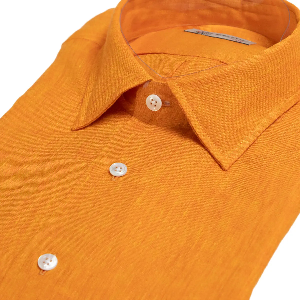 Orange Linen Long Sleeve Shirt L/S SHIRTS Robert Old