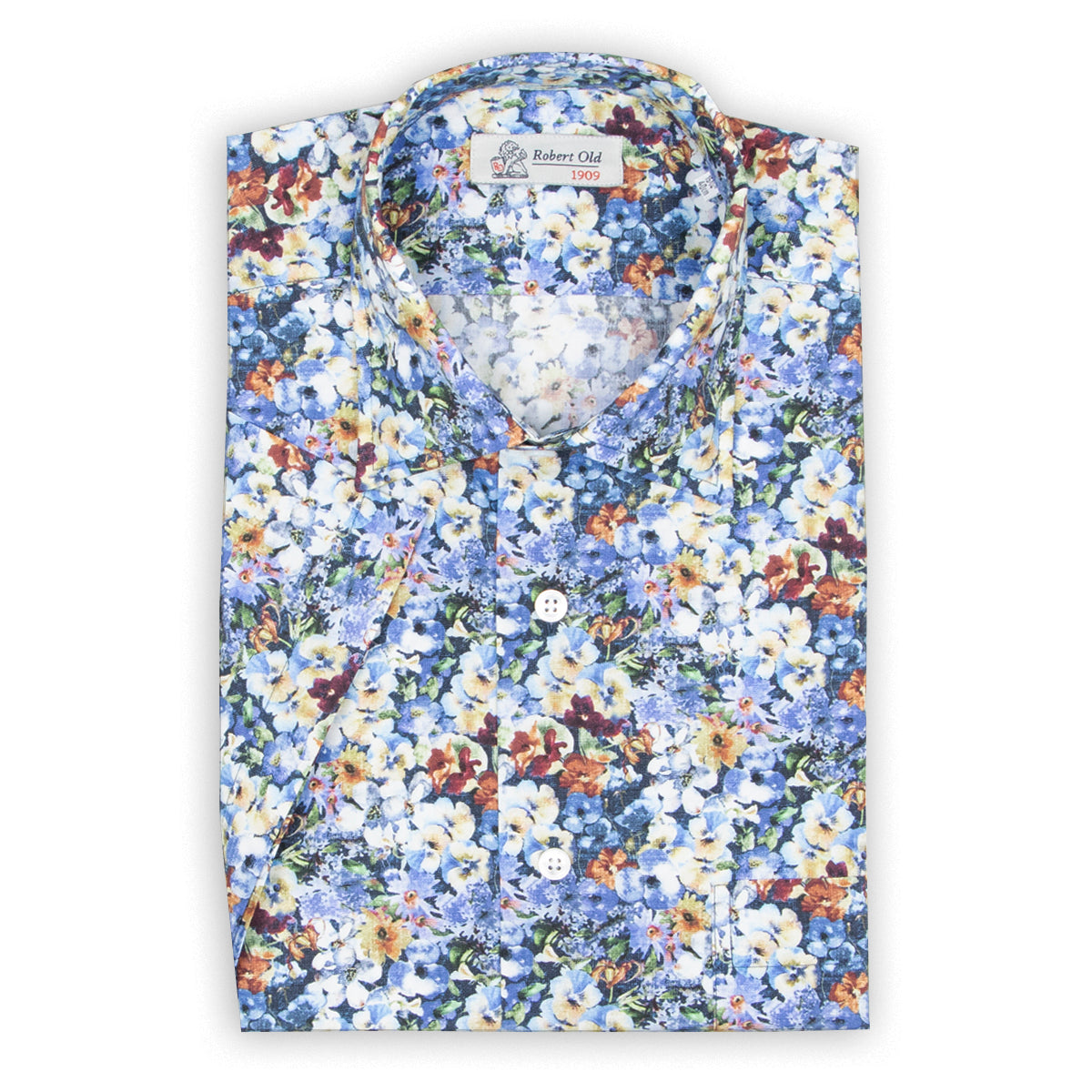 Floral 100% Swiss Cotton Short Sleeve Shirt S/S SHIRTS Robert Old