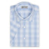 Light Blue Check Swiss Cotton Short Sleeve Shirt S/S SHIRTS Robert Old