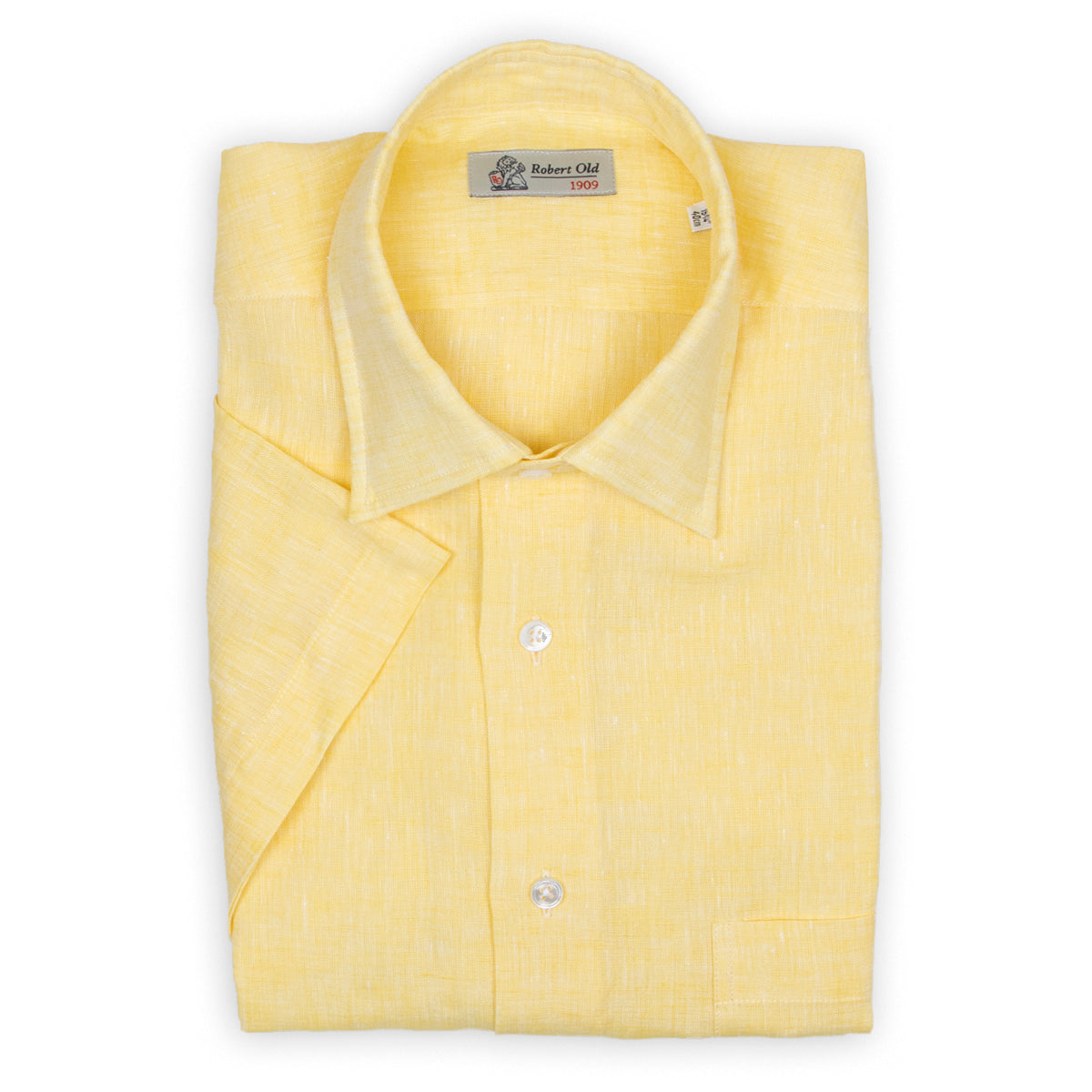 Yellow Linen Short Sleeve Shirt S/S SHIRTS Robert Old