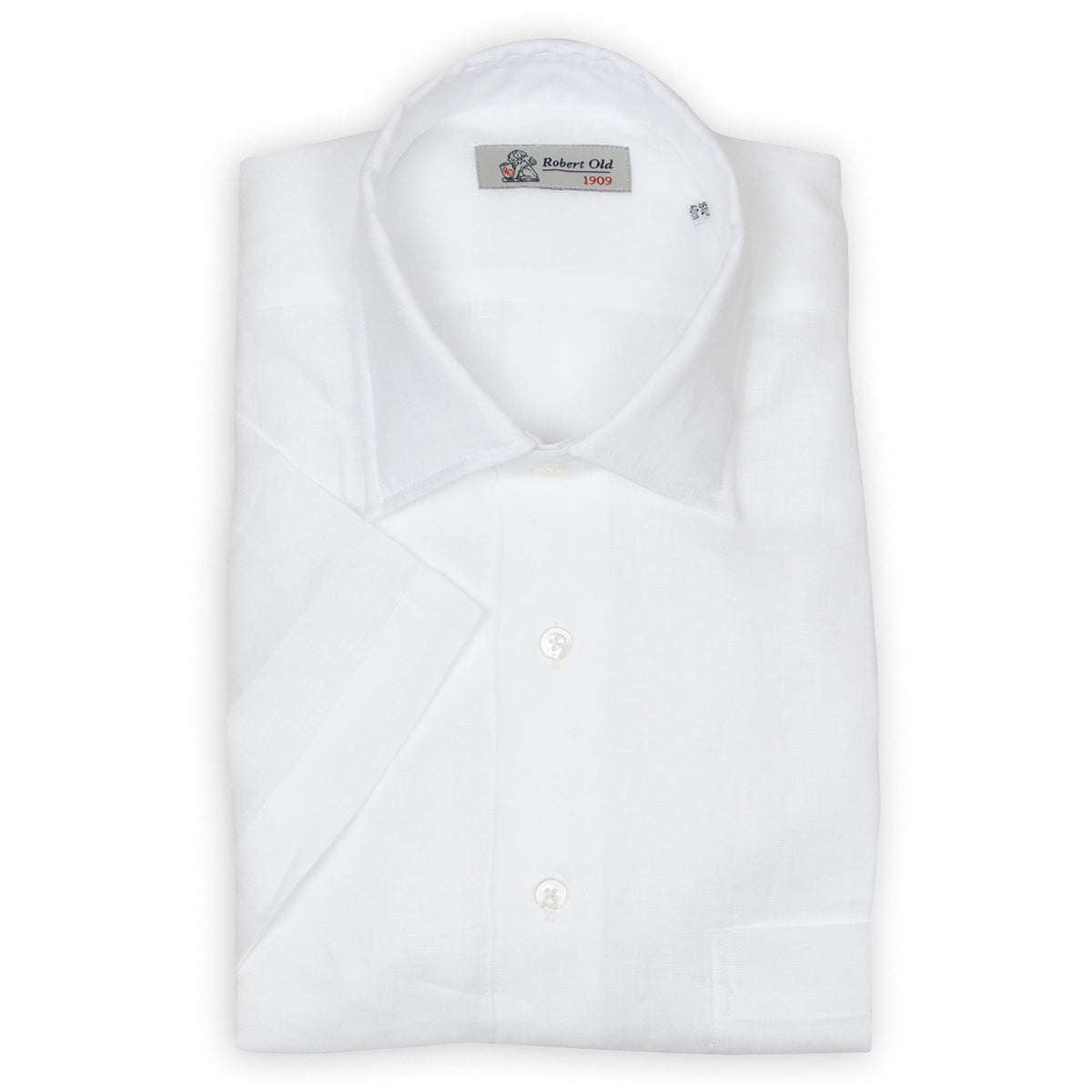 White Linen Short Sleeve Shirt S/S SHIRTS Robert Old