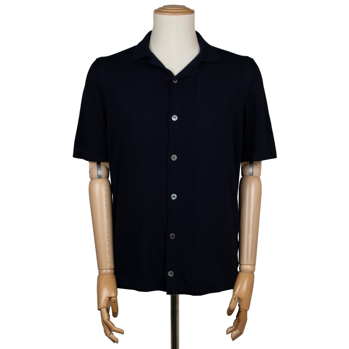 Navy 100% Cotton Italian Knit Shirt S/S POLOS Robert Old