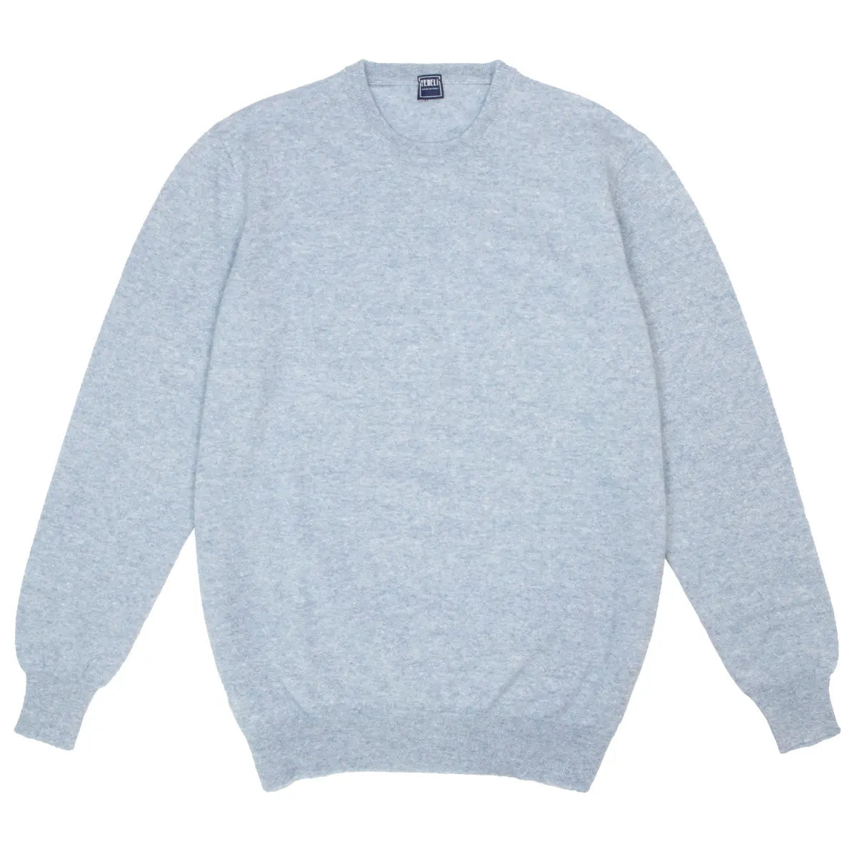 Fedeli - Sky Blue Cashmere & Linen Crewneck KNITWEAR FEDELI