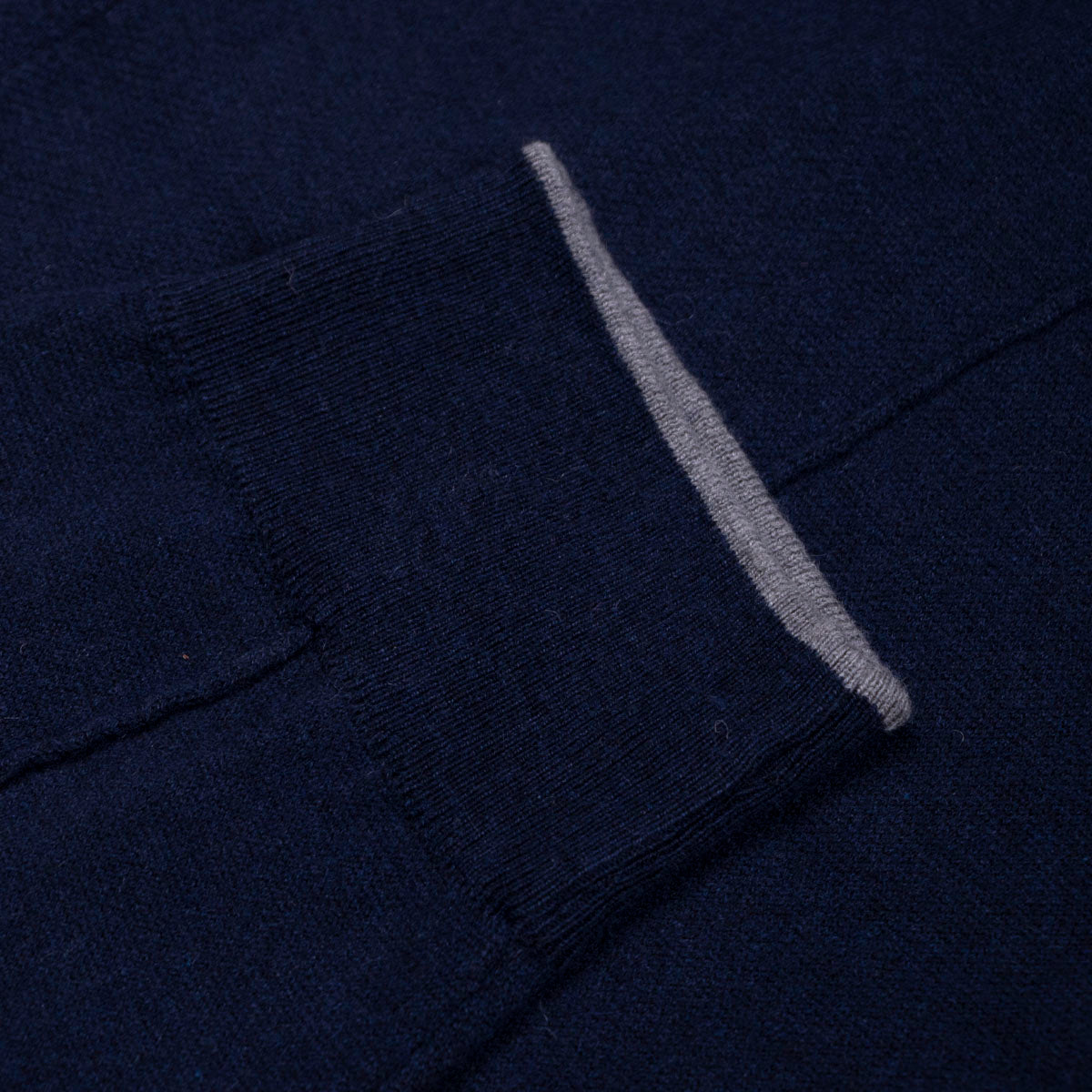 Navy Cotton Cashmere Contrast Knitted Joggers Robert Old Co