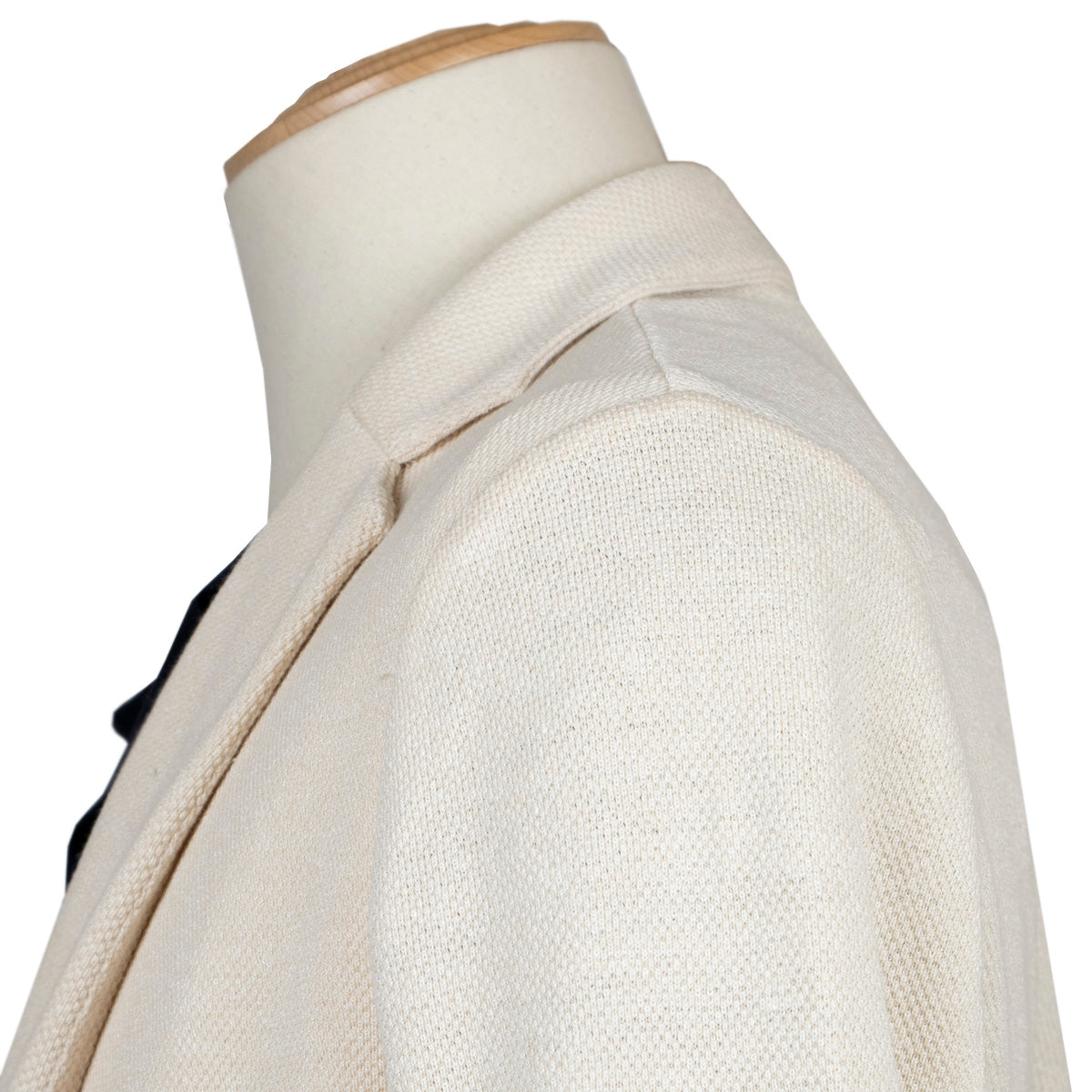 Cream Linen & Cotton Italian Knitted Unstructured Blazer KNITWEAR Robert Old
