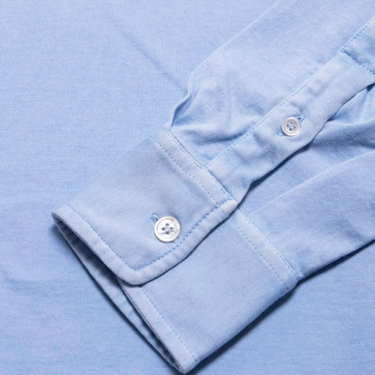 Fedeli - Light Blue 100% Cotton Jersey Polo Shirt S/S POLOS FEDELI
