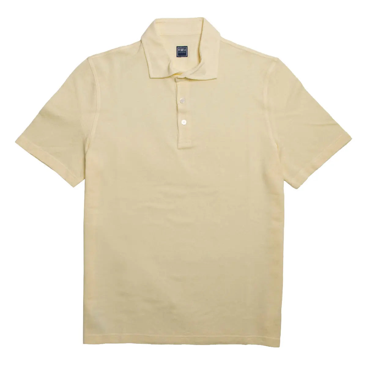 Fedeli - Yellow Linen & Cotton Short Sleeve Polo Shirt S/S POLOS FEDELI