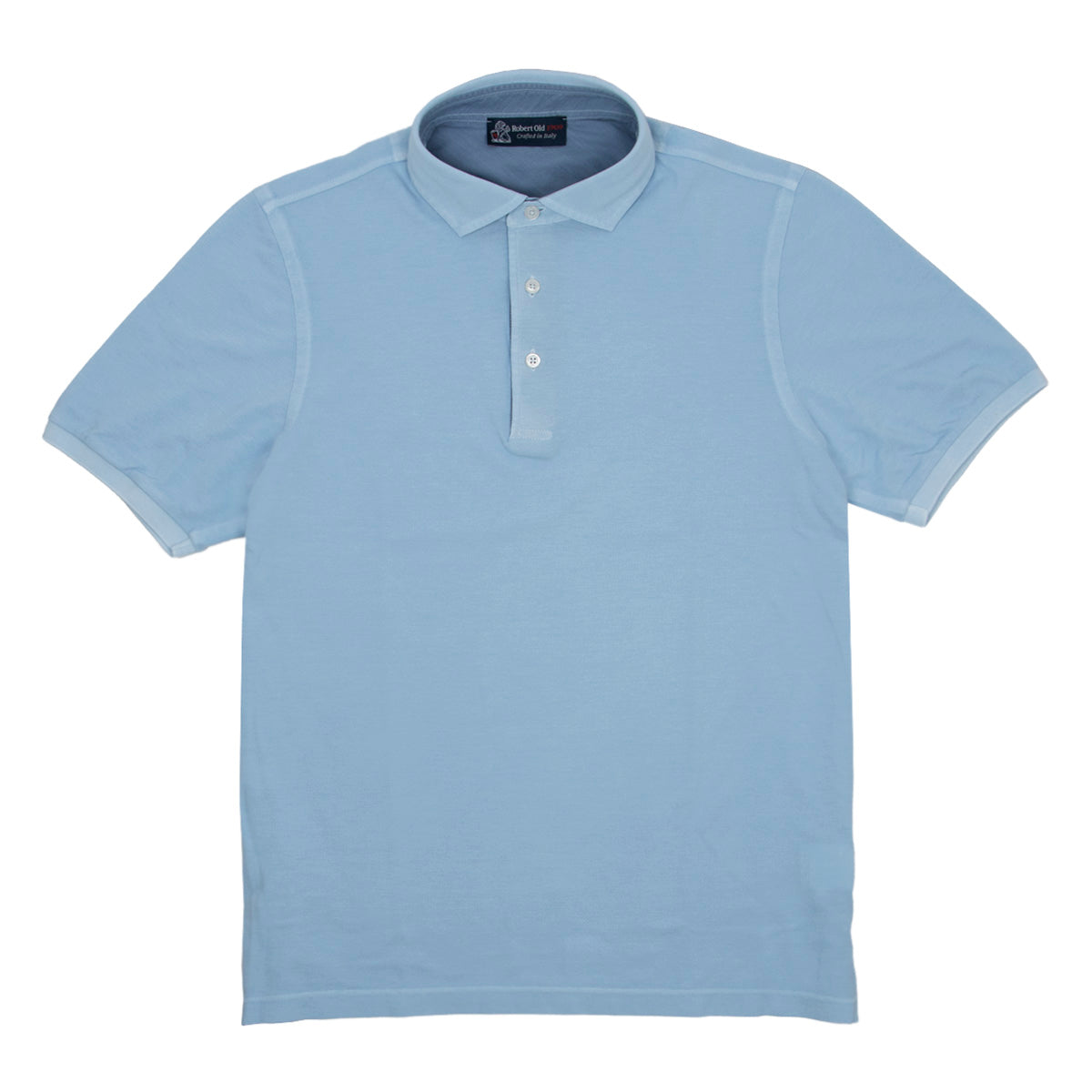 Light Blue 100% Cotton Short Sleeve Polo Shirt S/S POLOS Robert Old