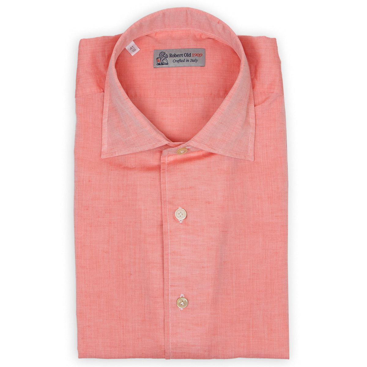 Pink Cotton &amp; Linen Long Sleeve Shirt L/S SHIRTS Robert Old