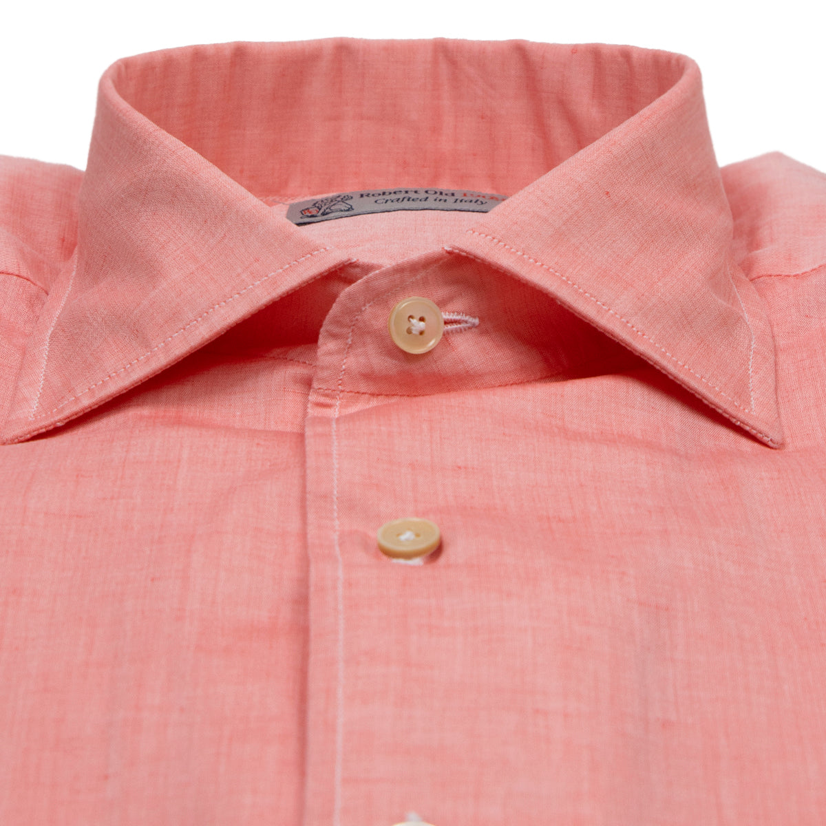 Pink Cotton &amp; Linen Long Sleeve Shirt L/S SHIRTS Robert Old