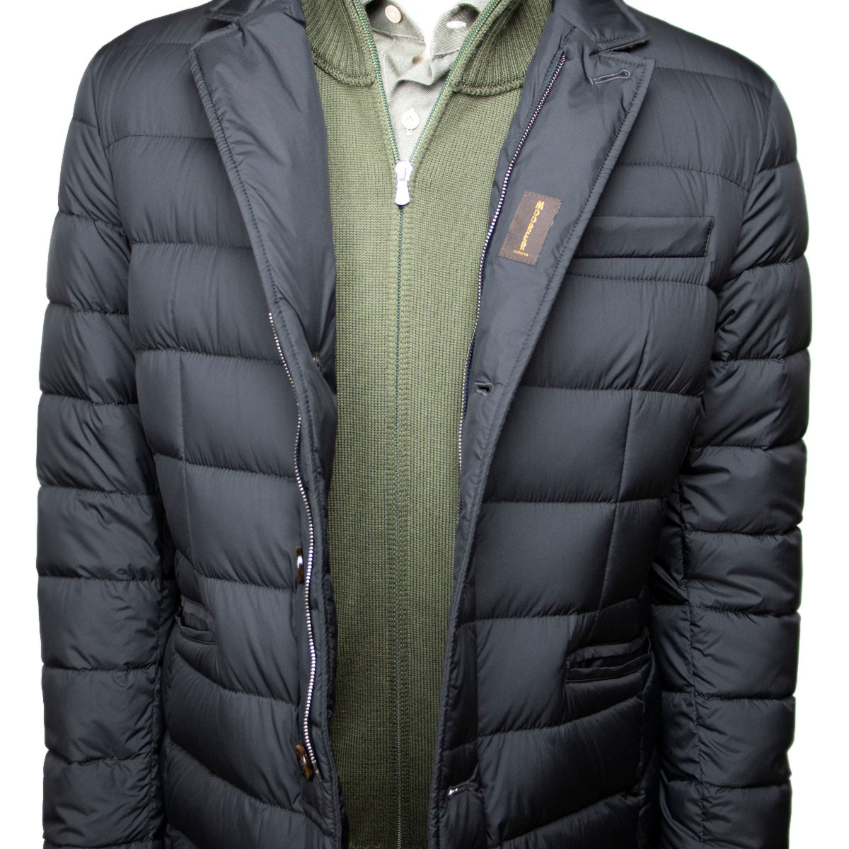 Moorer - Navy 'Zayn' Down-Filled Padded Coat BLOUSONS MooRER