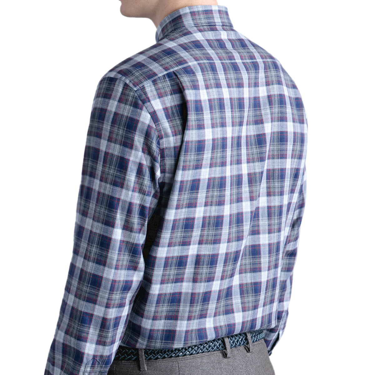 Paul & Shark - Charcoal & Red Check Cotton Flannel Shirt L/S SHIRTS Paul & Shark
