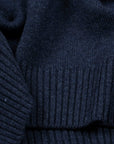 Robert Old - Navy Contrast Virgin Wool & Cashmere Zip Neck Sweater KNITWEAR Robert Old