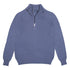 Airforce Blue Rain Wool Ribbed Zip-Neck Sweater KNITWEAR Robert Old